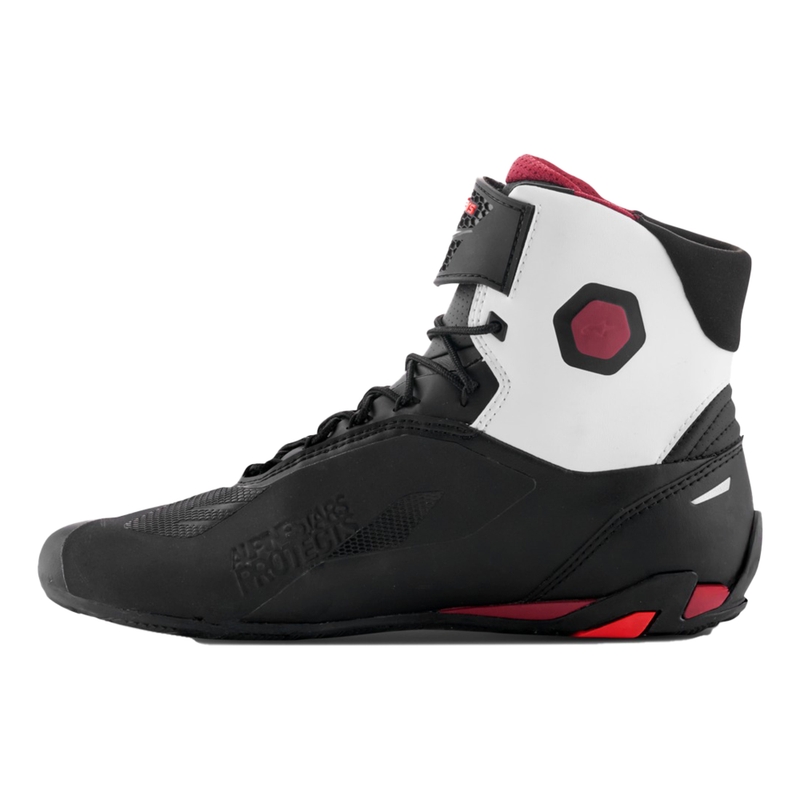 Motoristični škornji Alpinestars Faster-4 črno-beli-temno rdeči