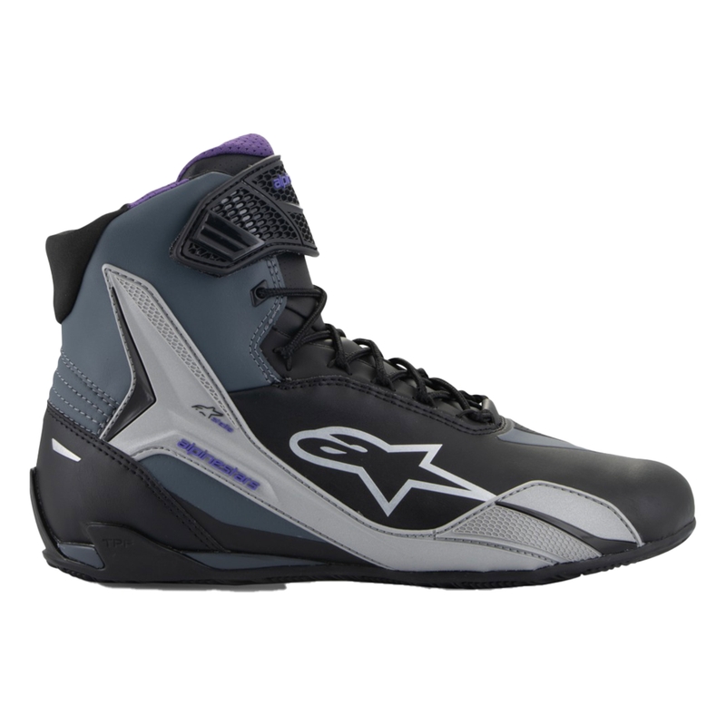 Ženski motoristični škornji Alpinestars Stella Faster-4 črno-sivo-vijolični