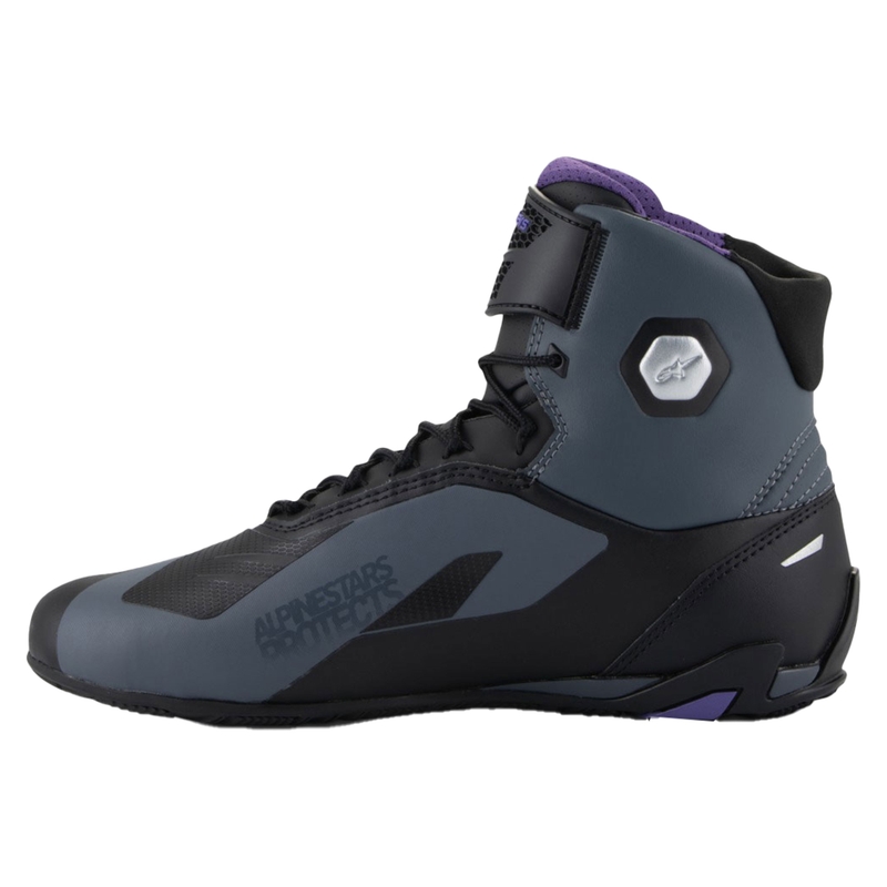 Ženski motoristični škornji Alpinestars Stella Faster-4 črno-sivo-vijolični