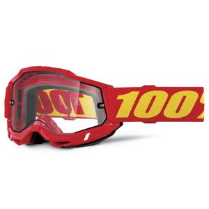Motokros očala 100% ACCURI 2 Enduro rdeča z dvojnim prozornim pleksi steklom