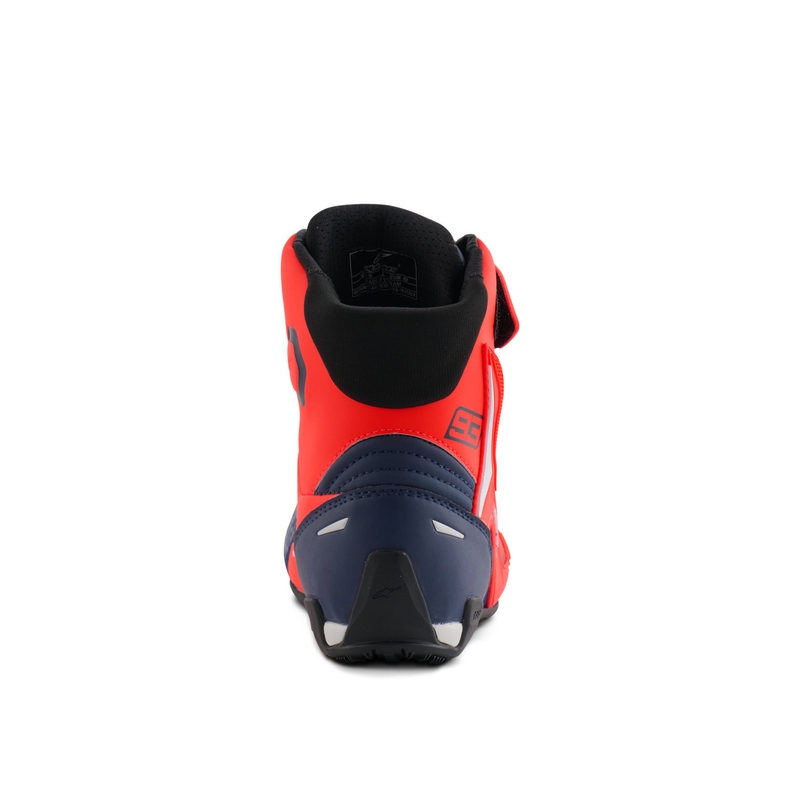 Alpinestars Faster-4 motoristični škornji MM93 kolekcija fluo rdeče-modro-beli