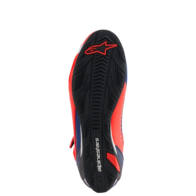 Alpinestars Faster-4 motoristični škornji MM93 kolekcija fluo rdeče-modro-beli
