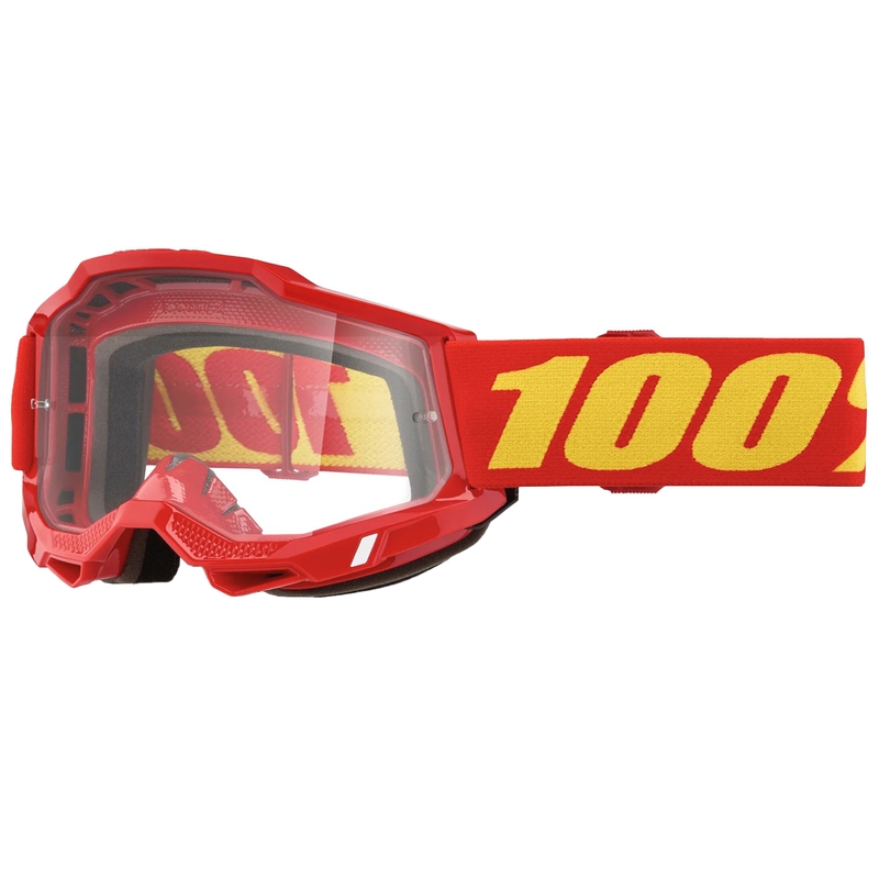 Otroška očala za motokros 100% ACCURI 2 rdeča s prozornim pleksi