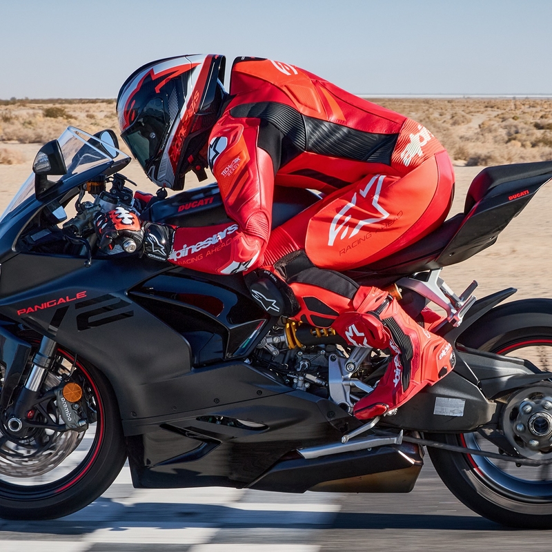 Enodelna usnjena motoristična obleka Alpinestars GP Plus V4 Sprint, združljiva s Tech-air, Fluo Red-Red-White-Black