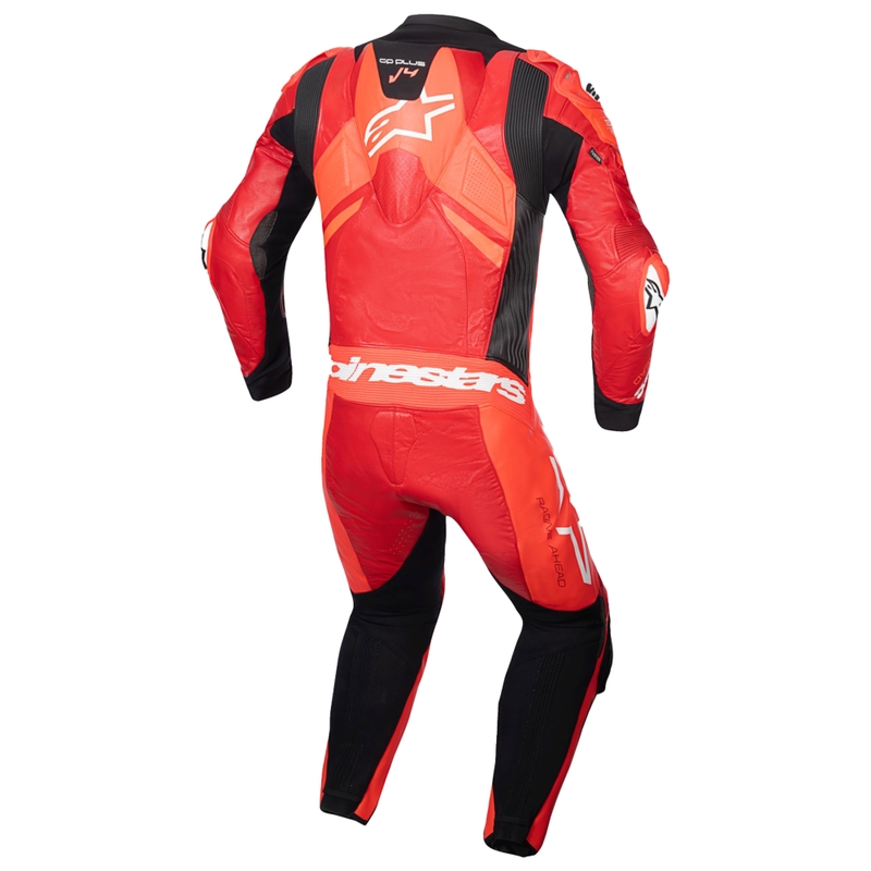 Enodelna usnjena motoristična obleka Alpinestars GP Plus V4 Sprint, združljiva s Tech-air, Fluo Red-Red-White-Black