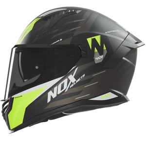 Celoobrazna motoristična čelada NOX N401 Crower mat črno-fluo rumena
