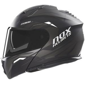 Motoristična čelada na preklop NOX N968 Ultra mat črno-bela
