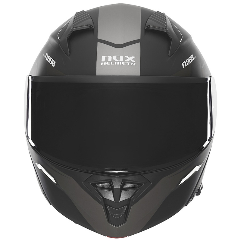 Preklopna motoristična čelada NOX N968 Ultra mat črno-bela