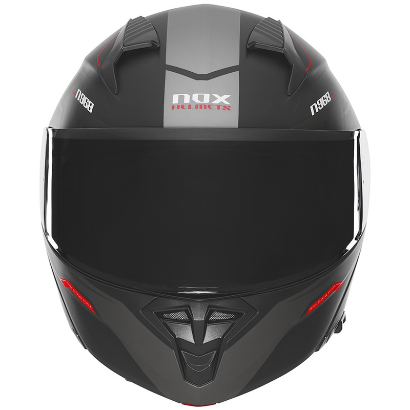 Motoristična čelada na preklop NOX N968 Ultra mat črno-rdeča