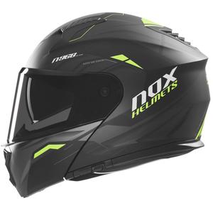 Motoristična čelada na preklop NOX N968 Ultra mat črno-fluo rumena