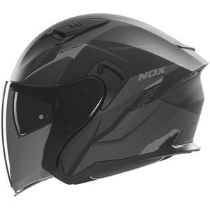 Odprta motoristična čelada NOX N130 Myst mat črno-srebrna
