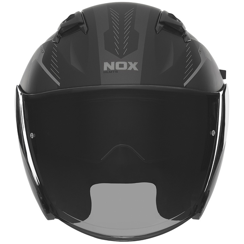 Odprta motoristična čelada NOX N130 Myst mat črno-srebrna