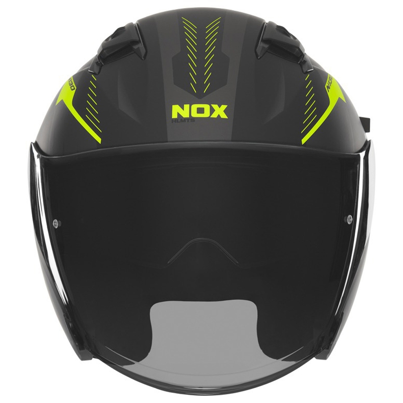 Odprta motoristična čelada NOX N130 Myst mat črno-fluo rumena