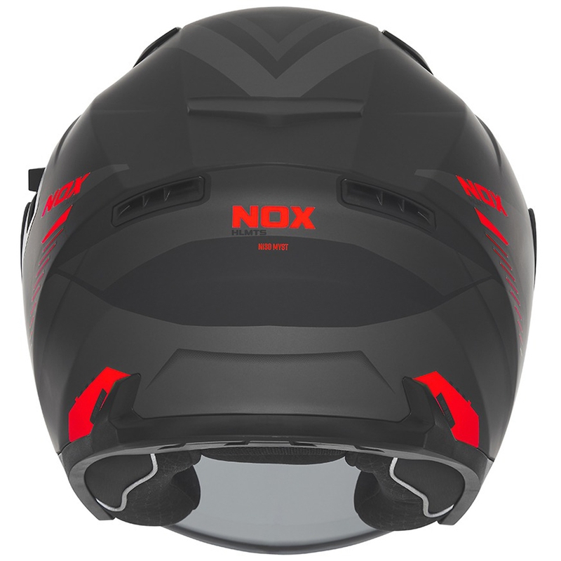 Odprta motoristična čelada NOX N130 Myst mat črno-rdeča