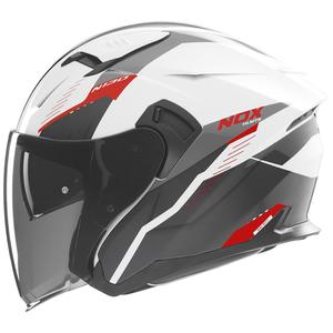 Odprta motoristična čelada NOX N130 Myst belo-črno-rdeča
