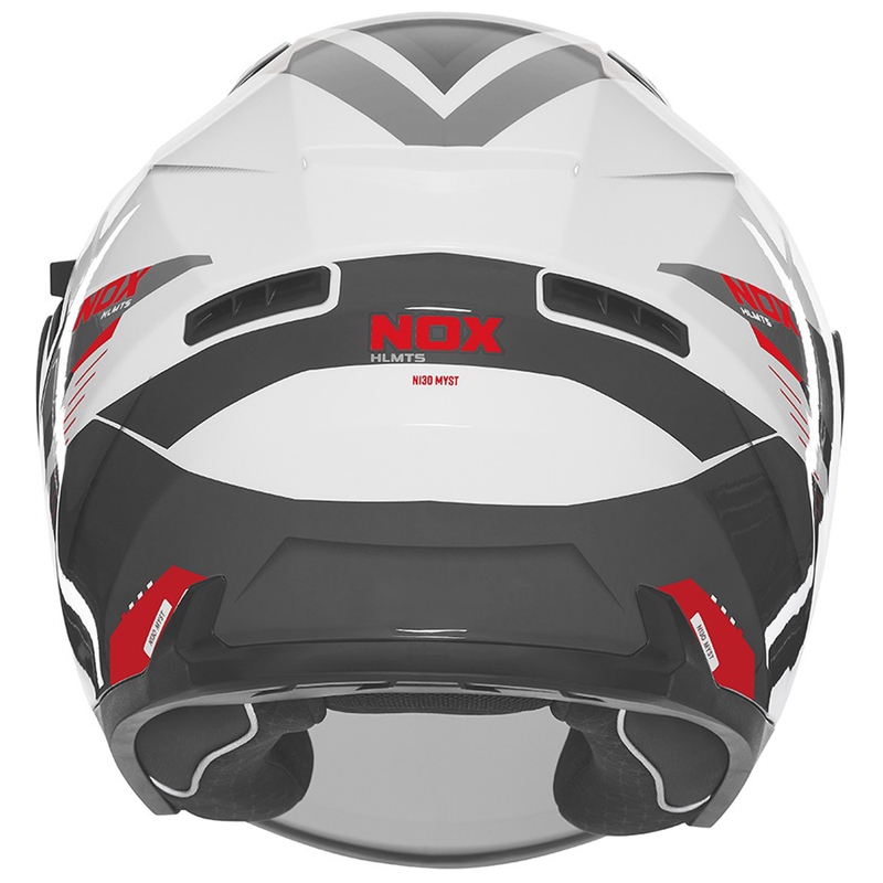 Odprta motoristična čelada NOX N130 Myst belo-črno-rdeča
