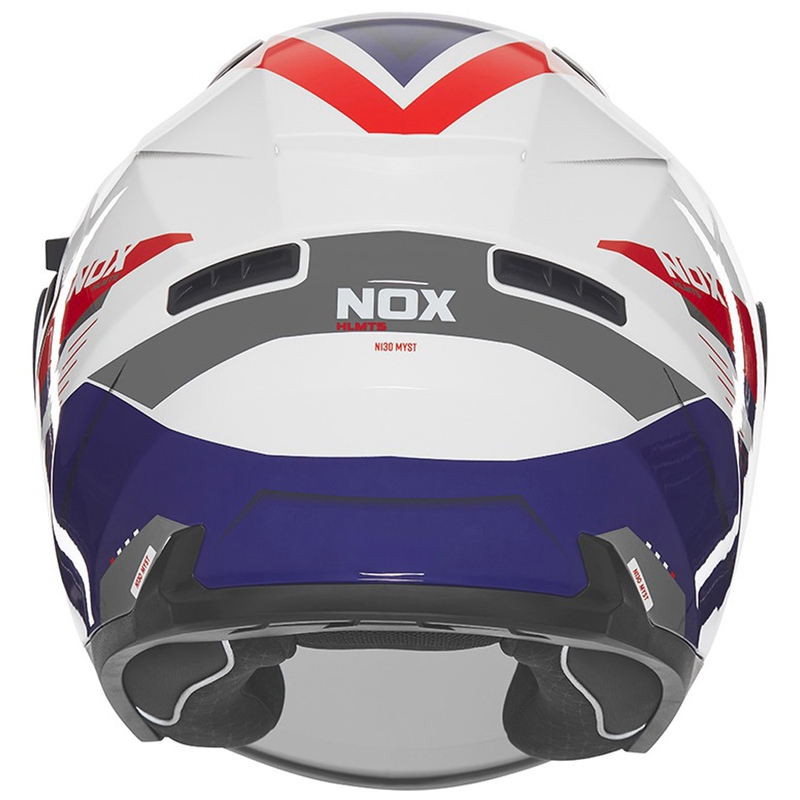 Odprta motoristična čelada NOX N130 Myst belo-modro-rdeča