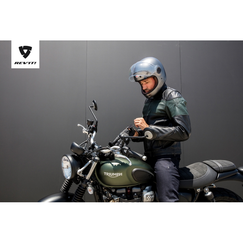 Revit Nova Vintage črno-temno zelena motoristična jakna