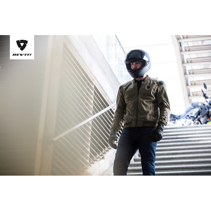 Revit Traction Black-Dark Green Motorcycle Jacket razprodaja