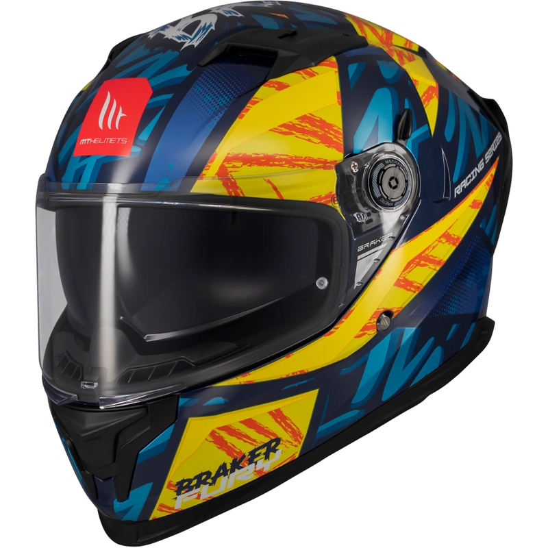 Celotna motoristična čelada MT Braker SV Fury modro-rumena