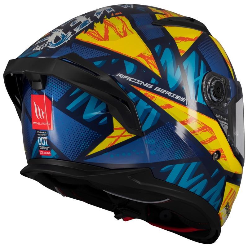 Celotna motoristična čelada MT Braker SV Fury modro-rumena