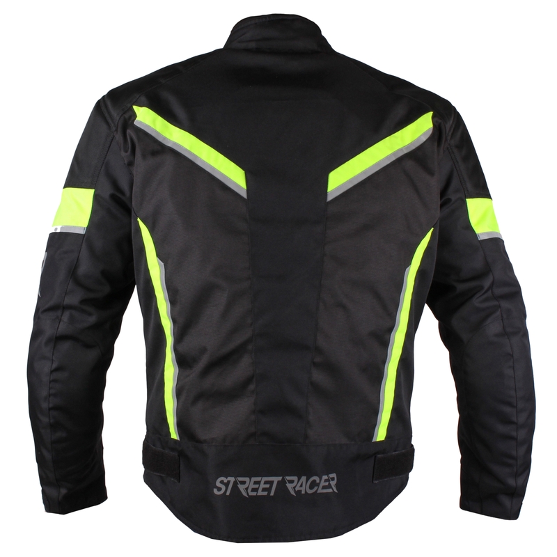 Street Racer Prestige črno-fluo rumena motoristična jakna naprodaj razprodaja