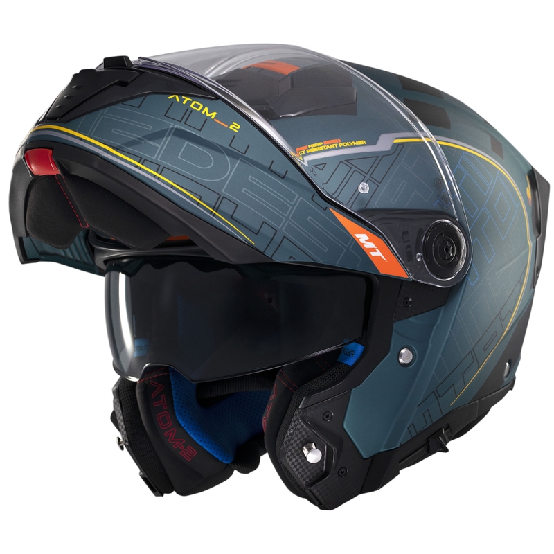 Motoristična čelada na preklop MT Atom 2 SV Destiny mat zeleno-črna