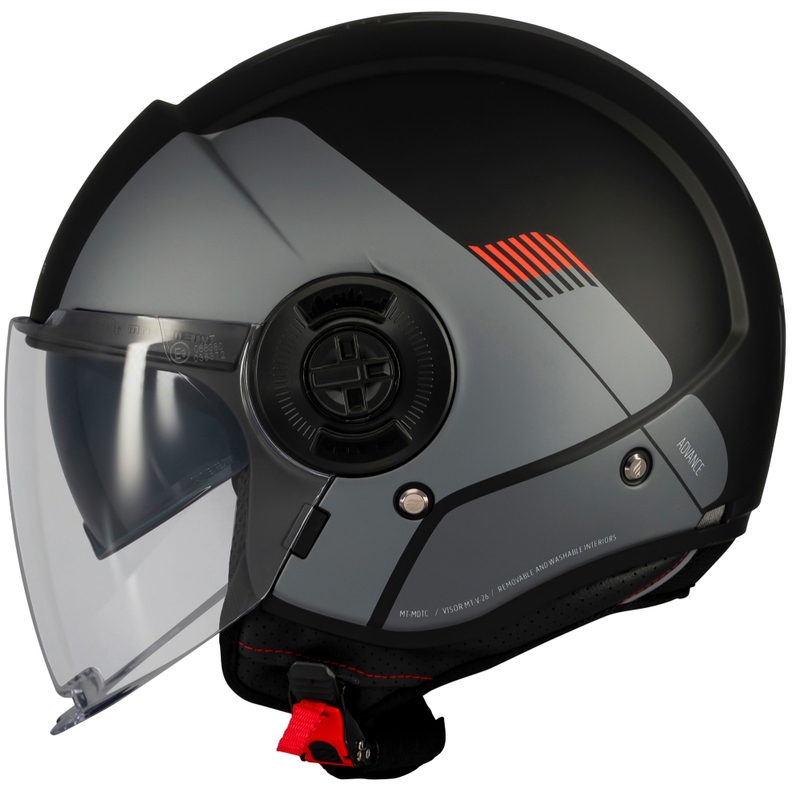 Odprta motoristična čelada MT Viale SV S Advance mat črno-siva