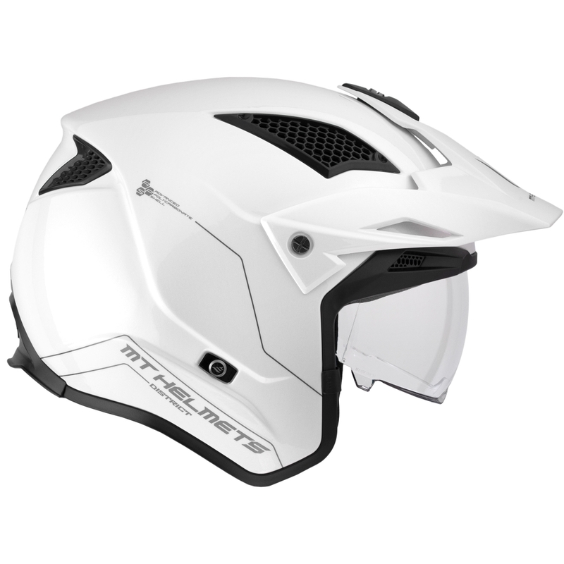 Motoristična čelada Open Face Trial MT District SV Solid white
