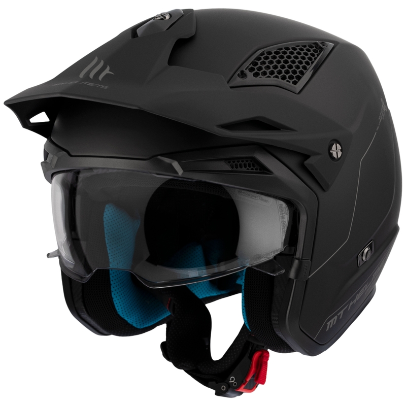 MT District SV Solid Open Face Trial motoristična čelada, mat črna