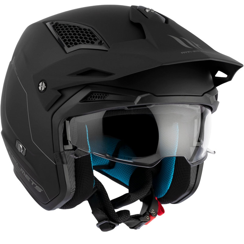 MT District SV Solid Open Face Trial motoristična čelada, mat črna