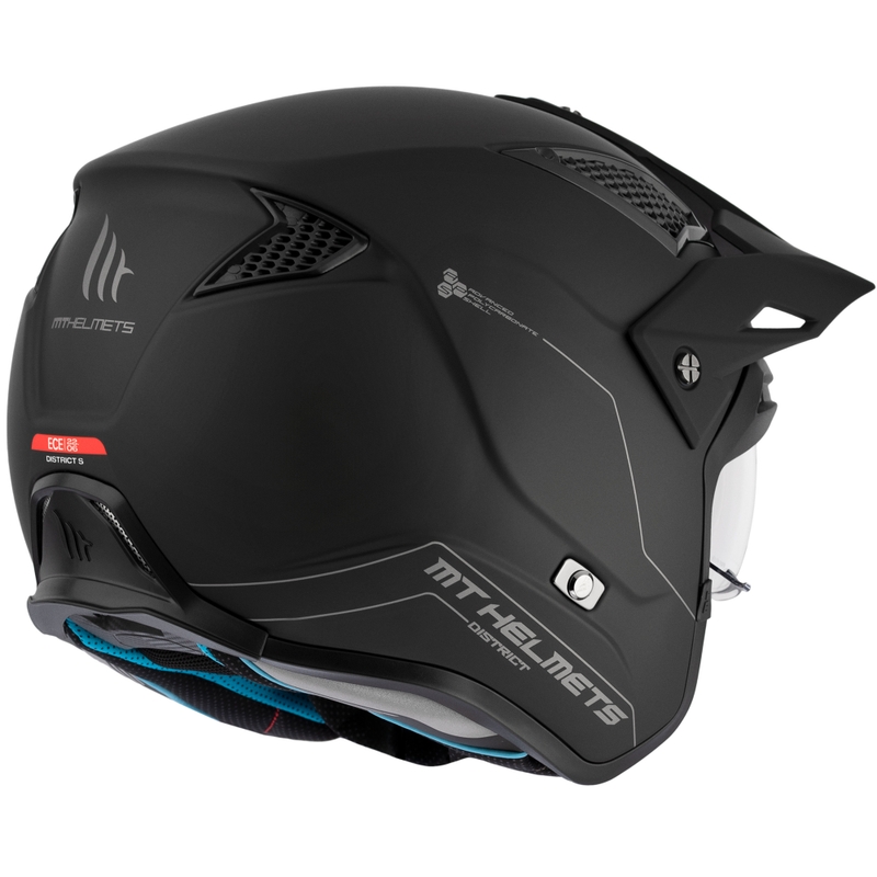 MT District SV Solid Open Face Trial motoristična čelada, mat črna