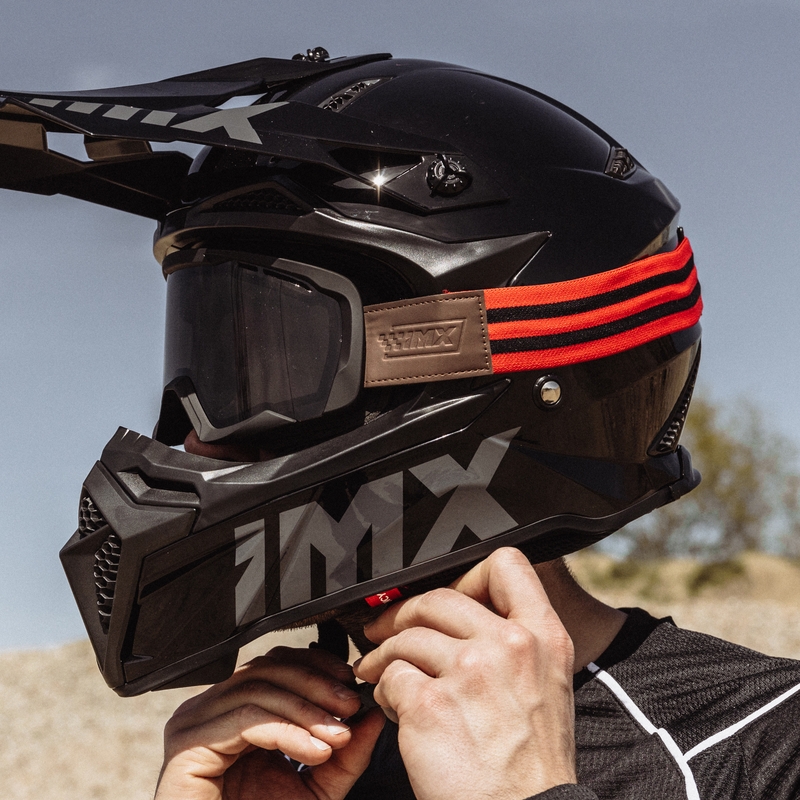 Motokros očala iMX Endurance Rust črno-rdeča z dimljenim pleksi steklom