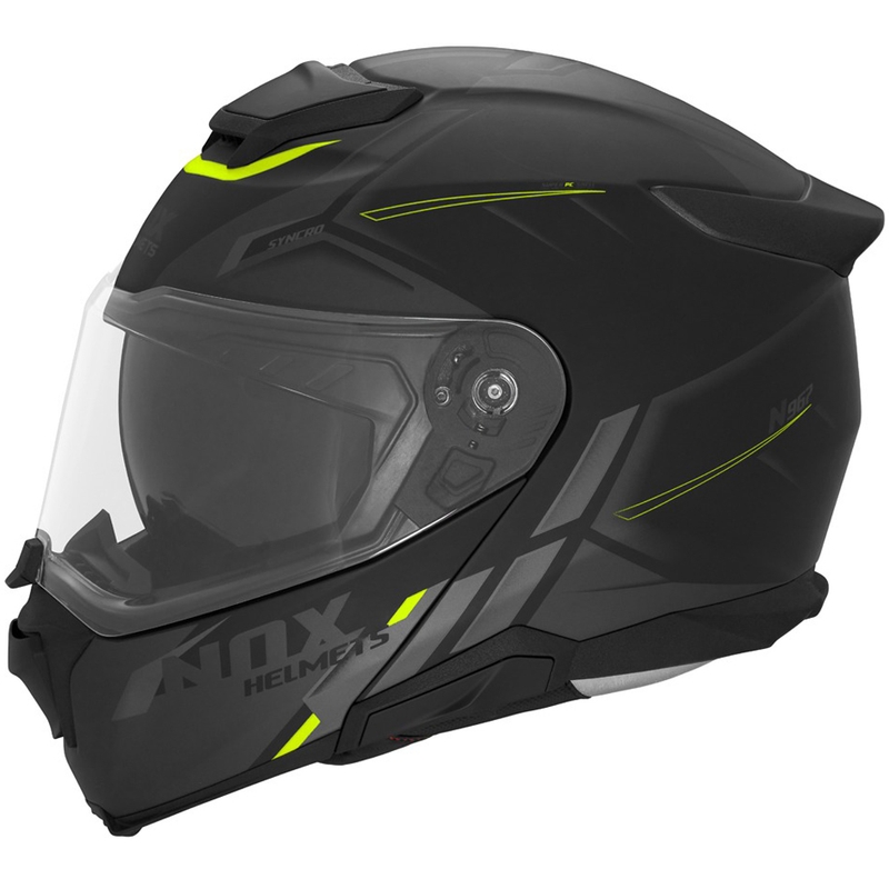 Motoristična čelada NOX N967 Synchro mat črno-fluo rumena