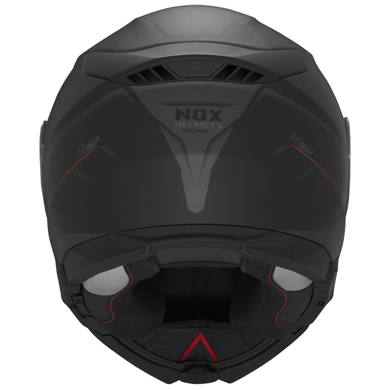 Motoristična čelada NOX N967 Synchro, mat črno-rdeča