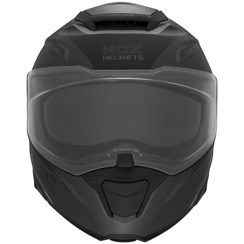 Preklopna motoristična čelada NOX N967 Synchro mat črno-siva