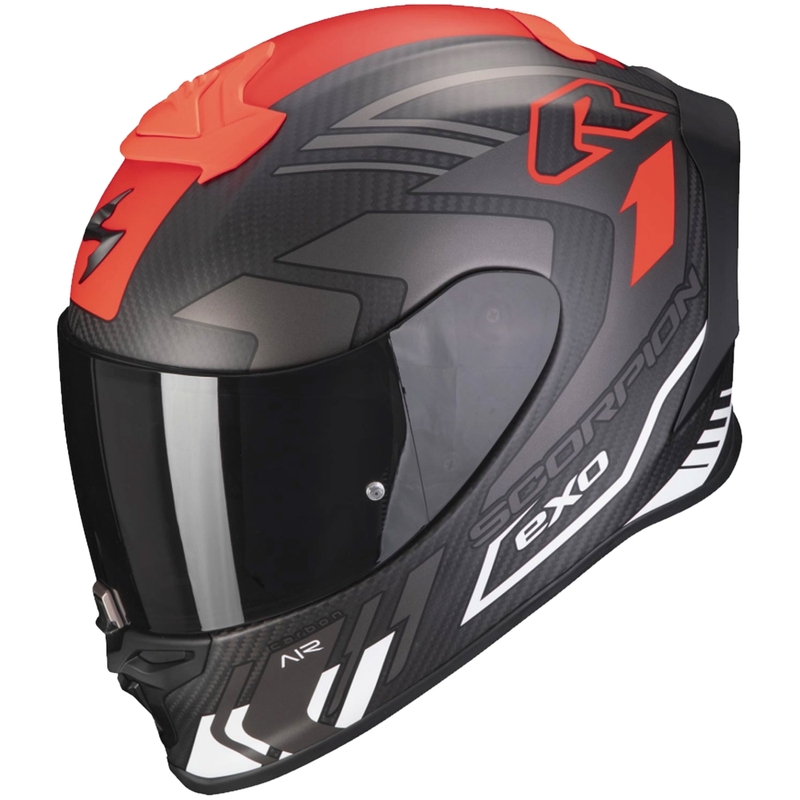 Integralna čelada Scorpion EXO-R1 EVO Carbon Air Supra črna-srebrna-rdeča