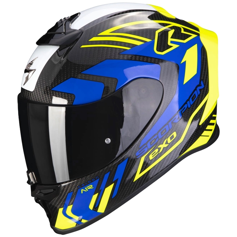 Integralna čelada Scorpion EXO-R1 EVO Carbon Air Supra črno-rumeno-modra