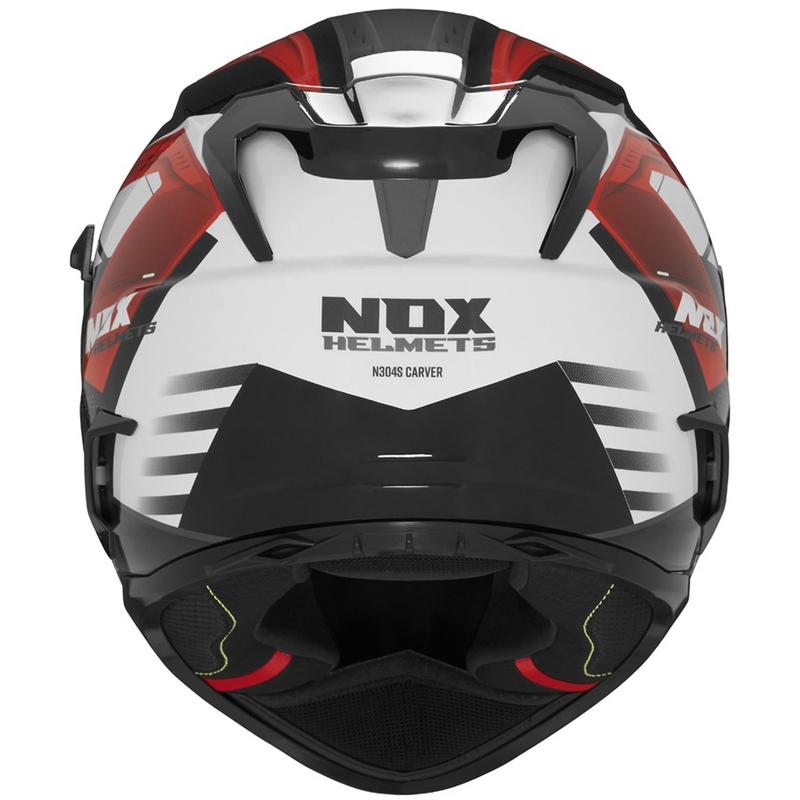 Celotna motoristična čelada NOX N304S CARVER črno-belo-rdeča