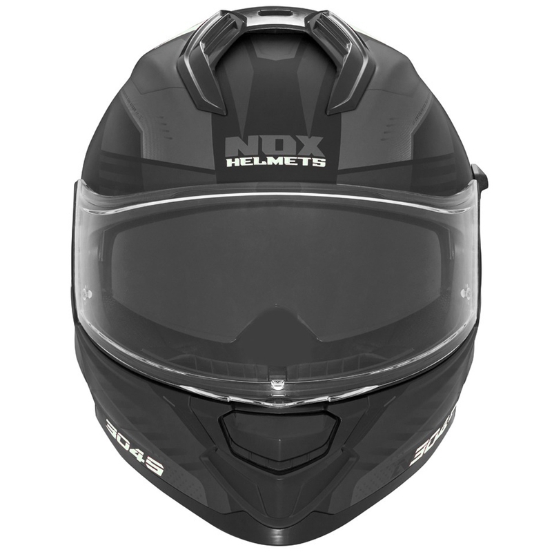 Celoobrazna motoristična čelada NOX N304S CARVER mat črno-bela