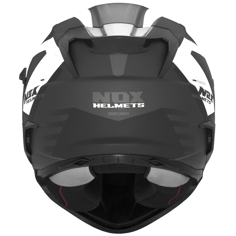 Celoobrazna motoristična čelada NOX N304S CARVER mat črno-bela