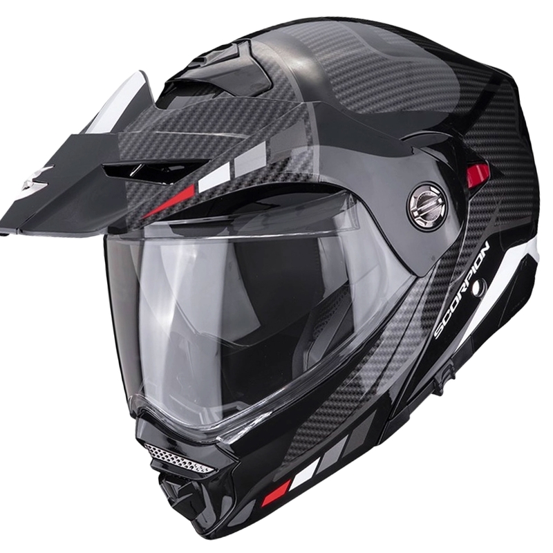 Motoristična čelada SCORPION ADX-2 CAMINO črna-srebrna-rdeča razprodaja