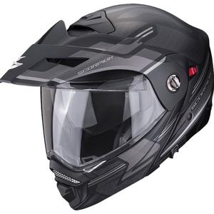 Motoristična čelada SCORPION ADX-2 CARRERA mat črna-srebrna