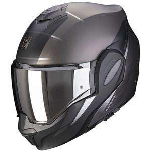 Zložljiva motoristična čelada Scorpion EXO-TECH PRIMUS mat srebrno-črna