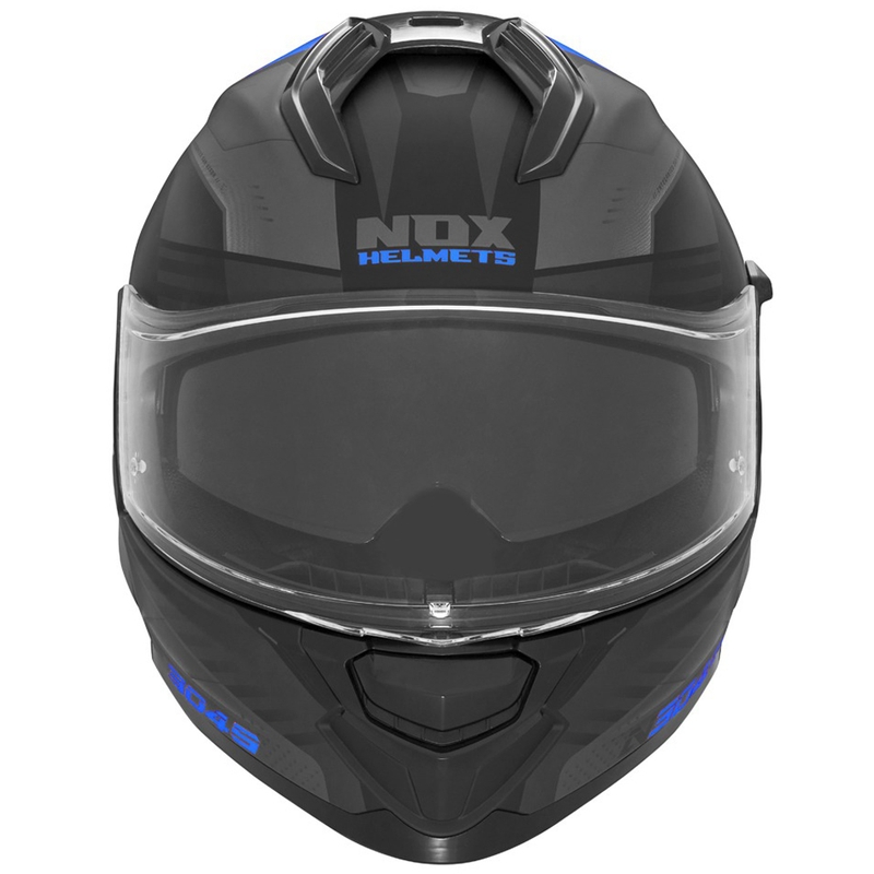 Celoobrazna motoristična čelada NOX N304S CARVER mat črno-modra