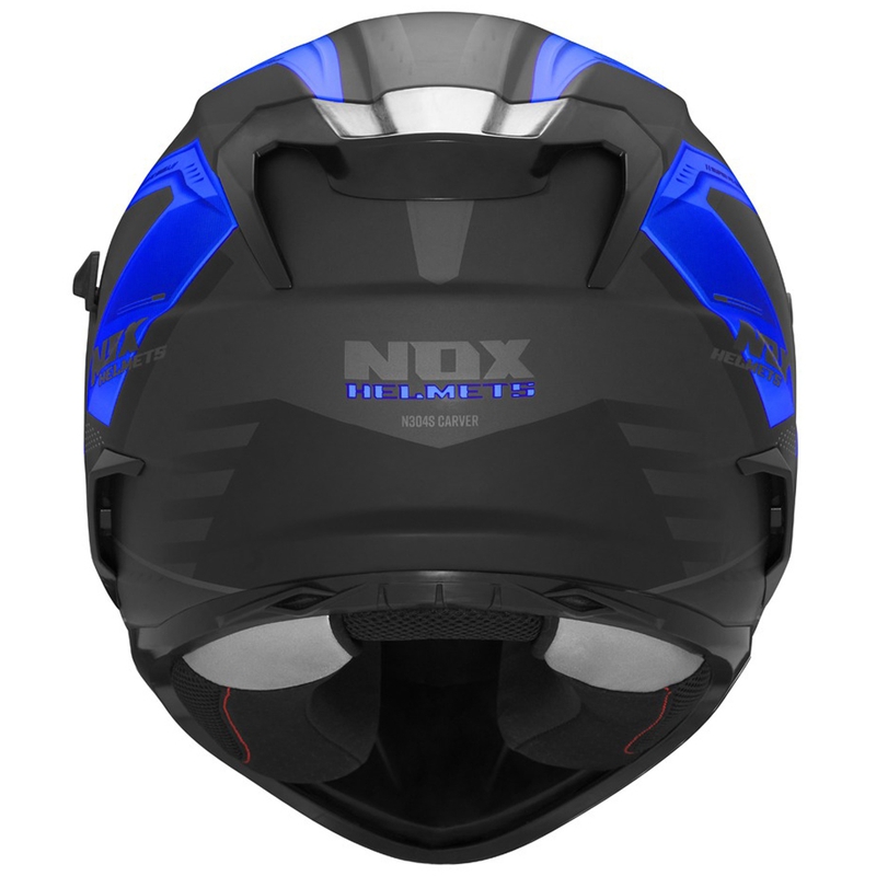 Celoobrazna motoristična čelada NOX N304S CARVER mat črno-modra