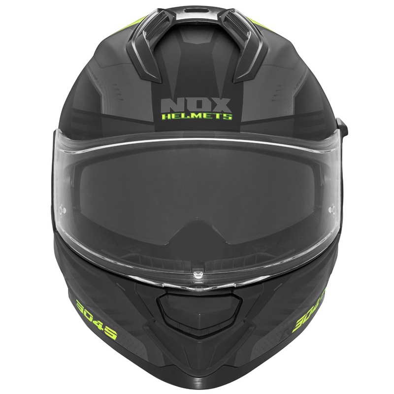 Celotna motoristična čelada NOX N304S CARVER mat črno-rumena