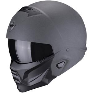 Odprta čelada z masko Scorpion EXO-COMBAT II Solid graphite temno siva
