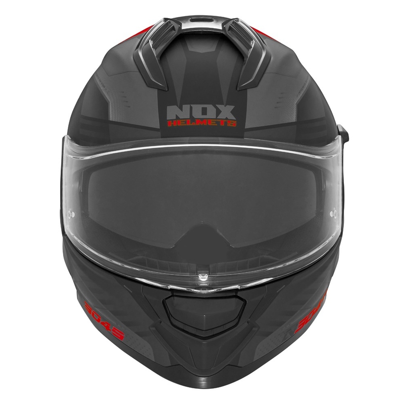 Celotna motoristična čelada NOX N304S CARVER mat črno-rdeča