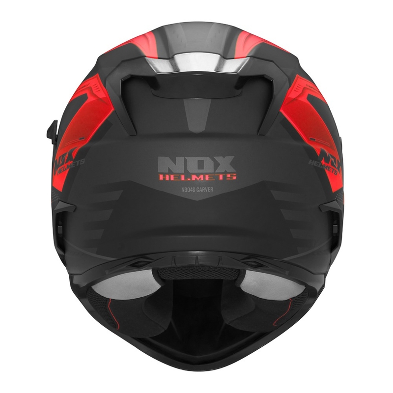 Celotna motoristična čelada NOX N304S CARVER mat črno-rdeča